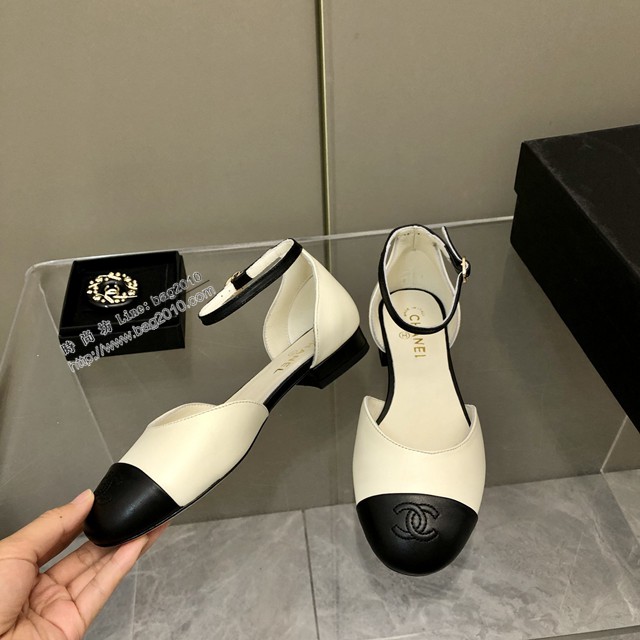 Chanel香奈兒2022春款系列瑪麗珍鞋女士單鞋平底鞋圓頭單皮鞋 dx3061